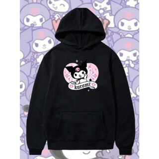 Moletom Canguru Com Capuz Anime Japonês Desenho Kawai Kuromi Blusa De Frio Unissex Algodão