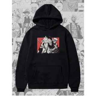 Moletom Canguru Com Capuz Anime One Piece Luffy Zoro Samurai Blusa De Frio Unissex Algodão Premium
