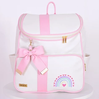 Mochila Maternidade Menina Arco Íris Off/Rosa - 01 Peça