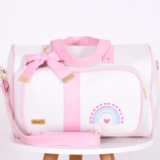 Bag Mão Maternidade Arco Íris Off/Rosa - 01 Peça