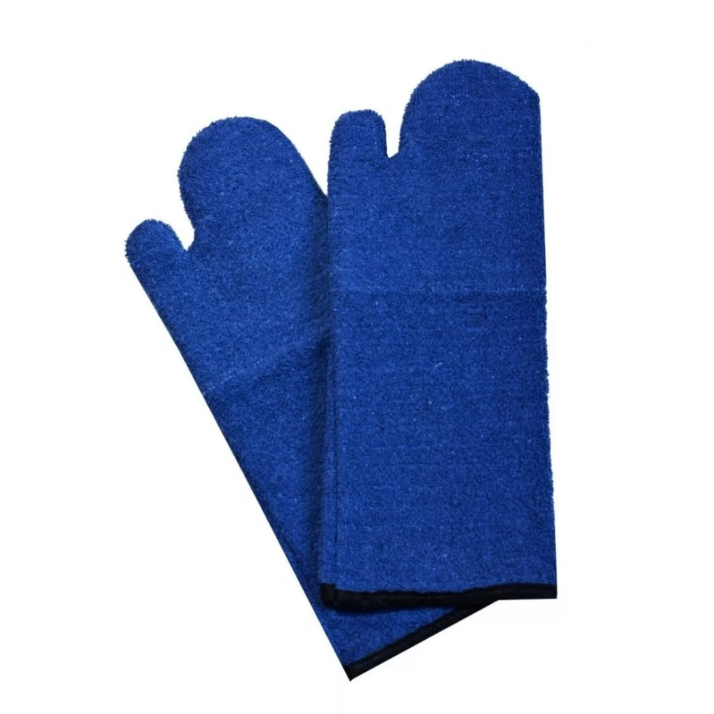luva pega pao azul modelo mão de gato