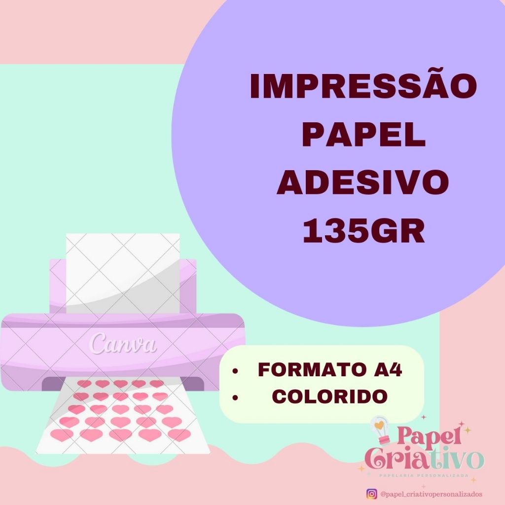 Impressão em Papel Fotográfico Adesivo 135gr- Com sua Arte | Shopee Brasil