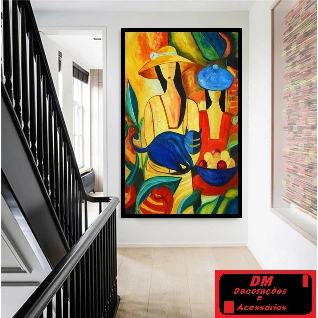 Quadro Picasso Moderno Pintura Decorativo para Sala Painél Único 70x50 cm