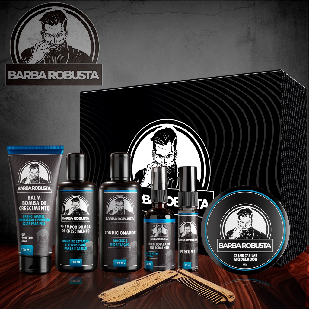 kit de barba Shampoo condicionador oleo pomada perfume pente