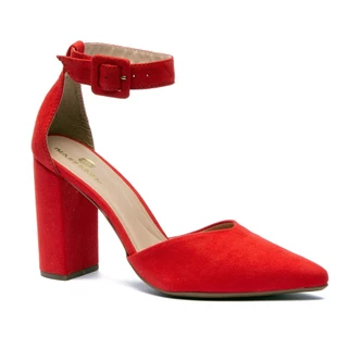 Sandália Feminina Salto Médio Grosso Nobuck Moda Casual Formal Confortável