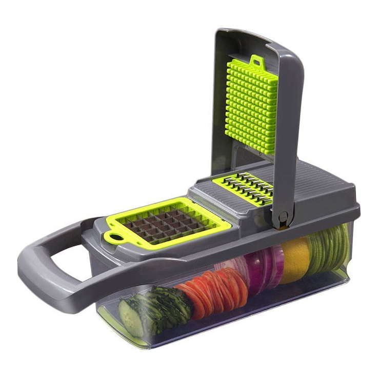 Cortador Ralador Fatiador Legumes / Queijo / Frutas Picador Profissional  Lamina Aço 14 Peças Mandoline - Melhora o Preço