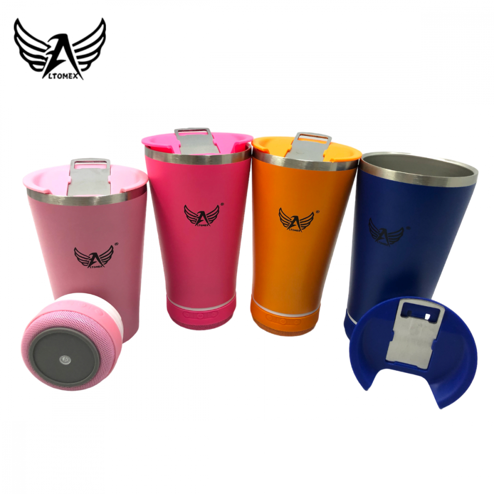 Copo Térmico em Aço Inox com Caixa de Som Altomex