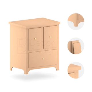 Mini Comoda Aparador Fake De Mesa Decoração Festa Mdf Cru