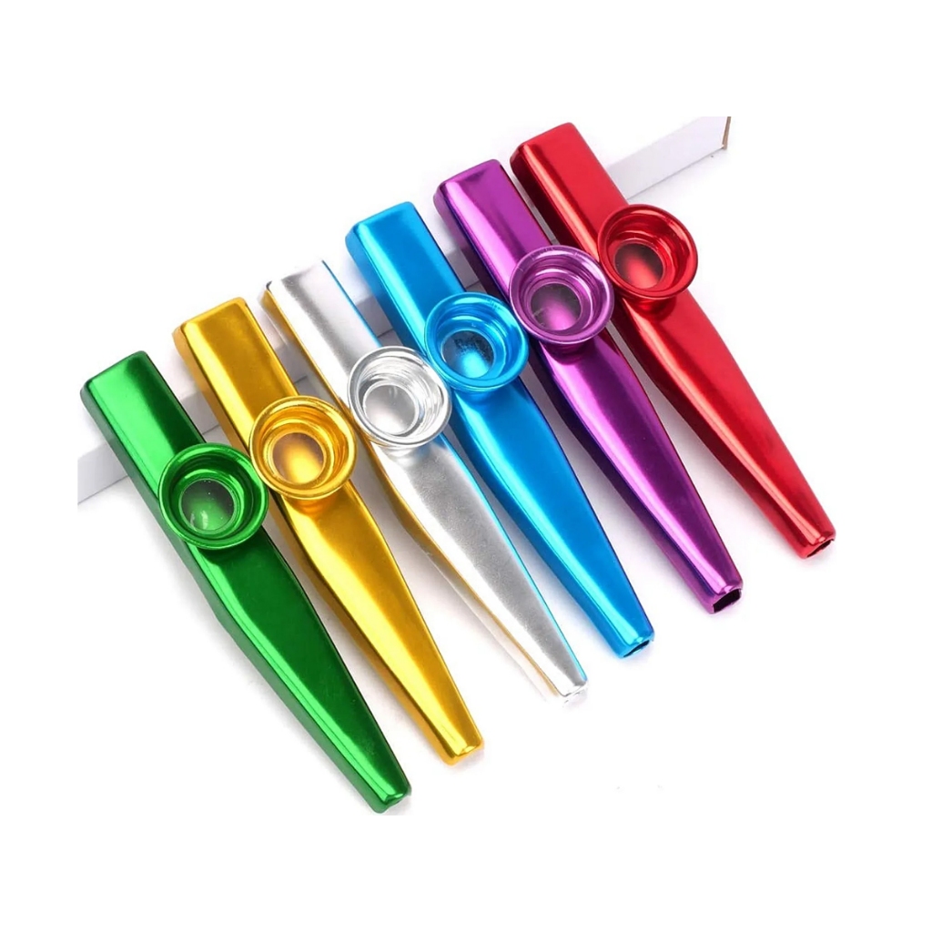 Kit Com 6 Kazoo Kazu Colorido C/ 8 Pele Cada Musicalização