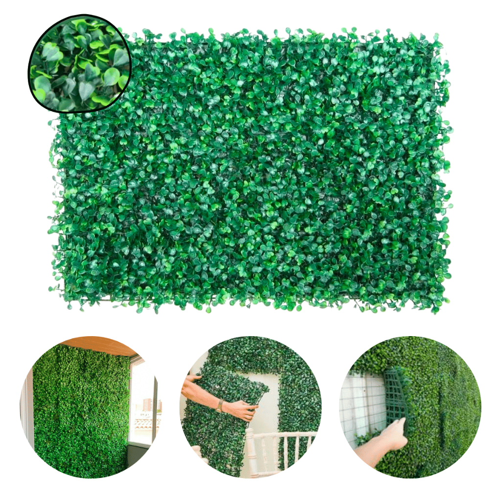 Kit 10 Placa Buchinho Grama Artificial Jardim Vertical Muro Inglês Parede Verde