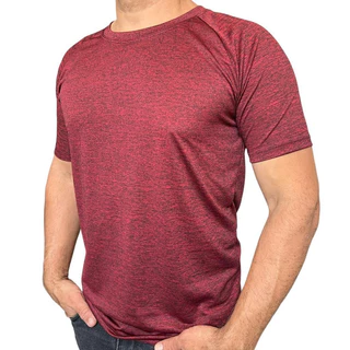 Camiseta Dry Fit Vinho Mescla Masculina