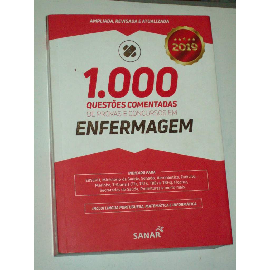 Livro 1000 Questões Comentadas De Enfermagem 2019 Shopee Brasil 9895