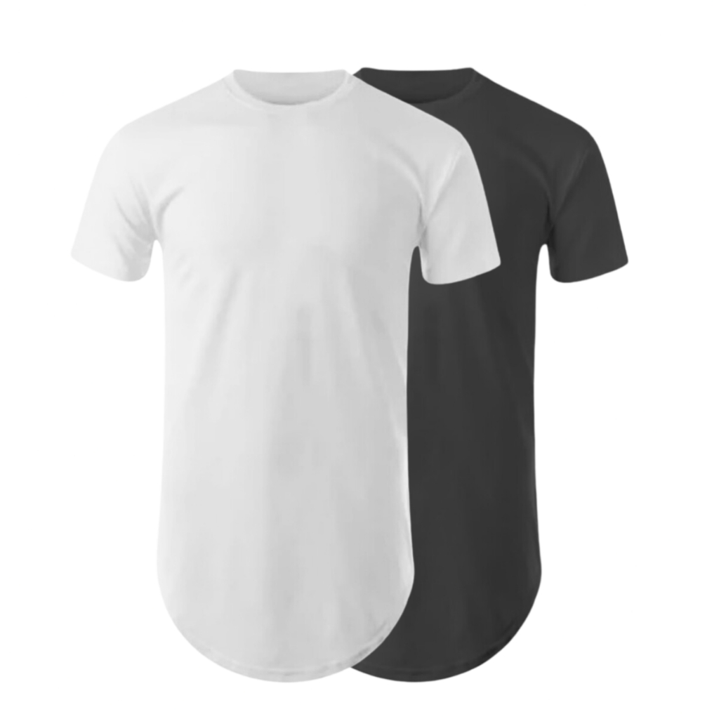 Kit 2 Camisetas Longline Oversized Blusa Camisa Manga Longa
