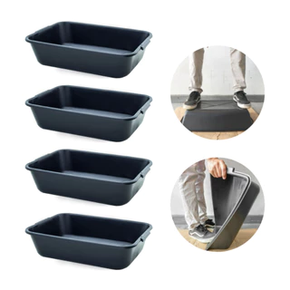 Kit 4 Caixa de Massa Plástica 20L Construção Resistente Lavável Masseira Caçamba Concreto Cimento