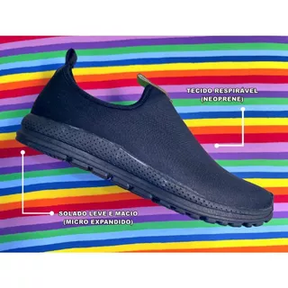 Tênis Masculino & Feminino Meia Calce Fácil Slip On Leve Flexível Confortável Para Caminhada Academia - ENVIO IMEDIATO !