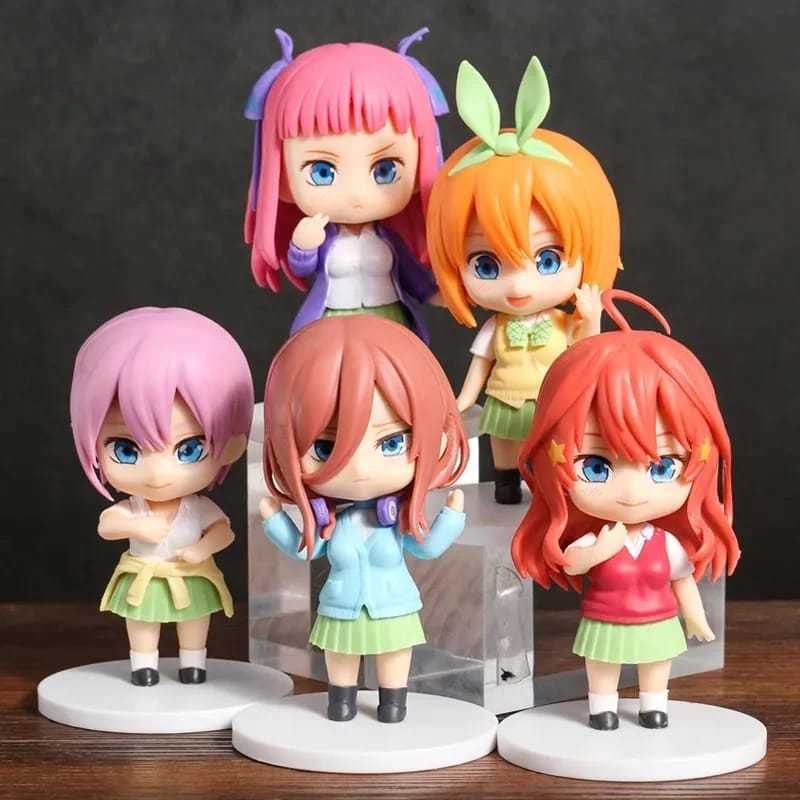 Figura PVC The Quintessential Quintuplets - Sorelle Nakano (Miku, Ichika, Nino, Yotsuba, Itsuki) - Statua Anime Da 15 Cm Per Collezione