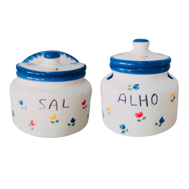 Saleiro Pote Alho Decorado Cozinha