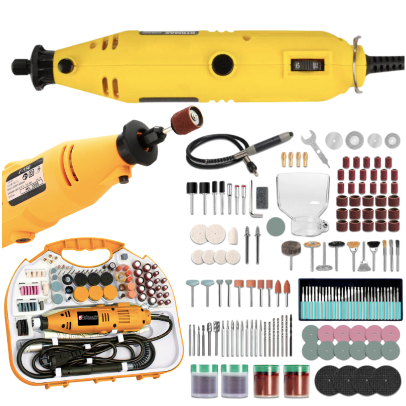 Mini retifica 210pçs 400w com maleta Knakasaki