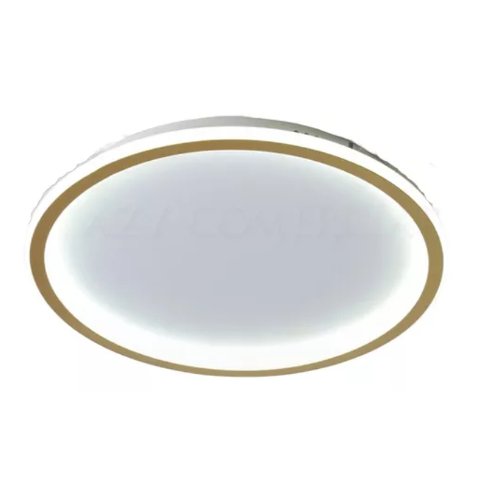 Luminária Plafon De Teto Minimalista 1 Anel Preto/dourado Lustre