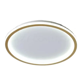 Luminária Plafon De Teto Minimalista 1 Anel Preto/dourado Lustre