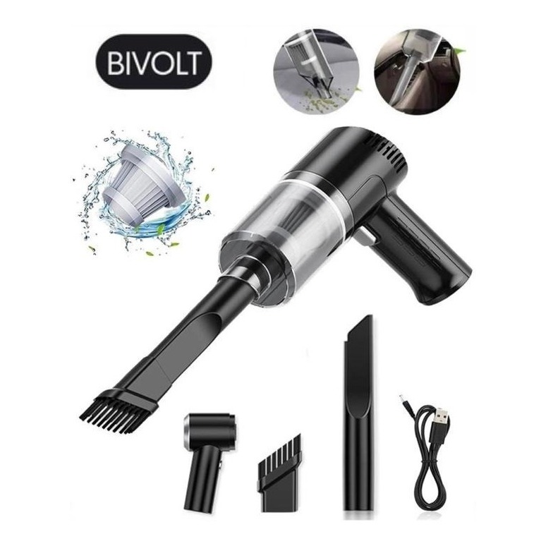 Aspirador de Pó Portátil potente sem Fio para Carro e Casa Usb Recarregável Linha Premium