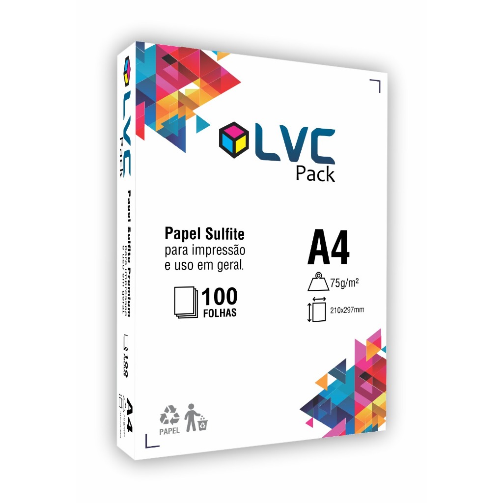 2 Pacotes - Papel Sulfite A4 75g 500 Folhas Premium Lvc Pack | Shopee ...