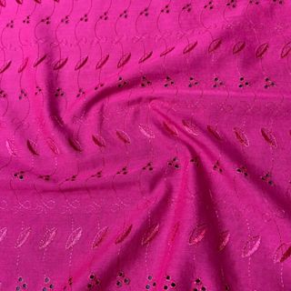 Tecido Laise Bordada Pink Estampa Estrelas 1,35x1,00m Roupas Femininas