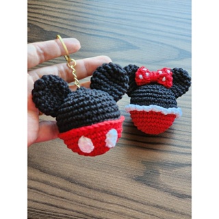 Chaveiro Mickey e Minnie Amigurumi
