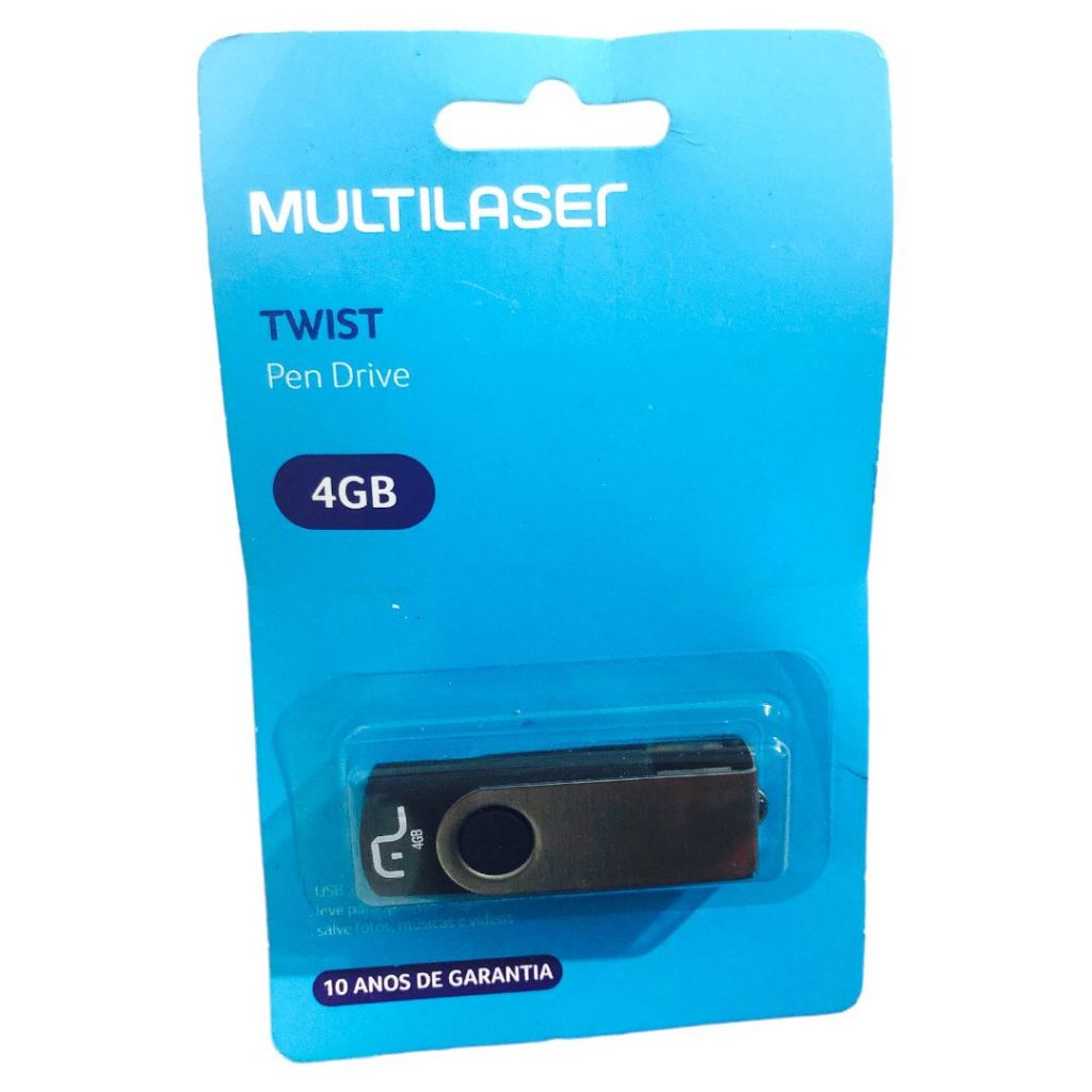 Pen Driver Multilaser 4GB Twist USB 2.0 Original PD587 | Shopee Brasil