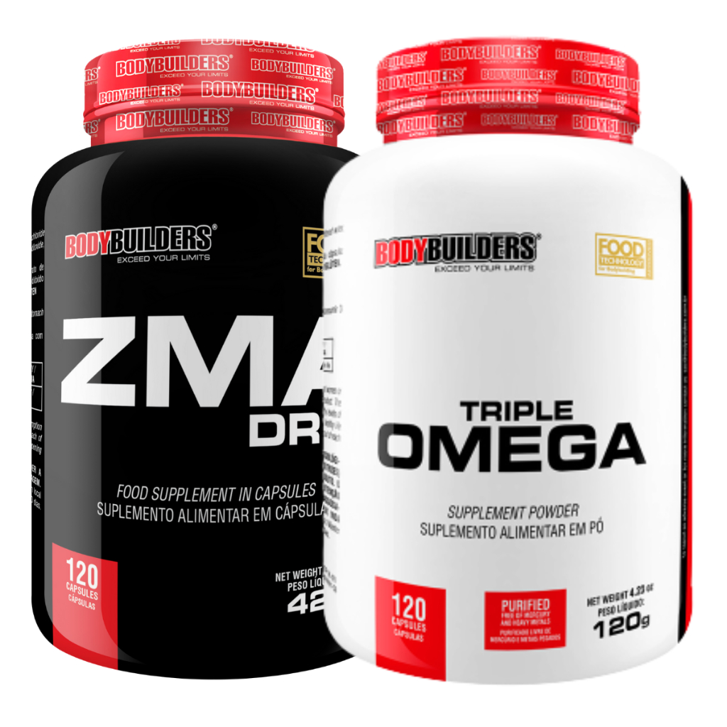 Kit Triple Ômega 3 60 Cáps + ZMA Drol 120 Cáps Para Fortalecimento do