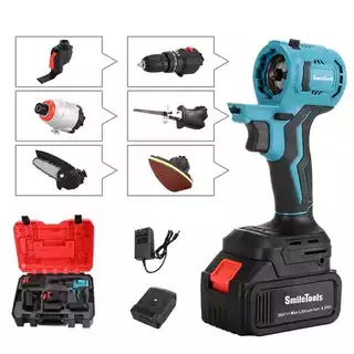 Kit 8 em 1 Furadeira Parafusadeira Lixadeira Motosserra Cerra alternativa Chave de Impacto Multiferramenta Oscilante Original