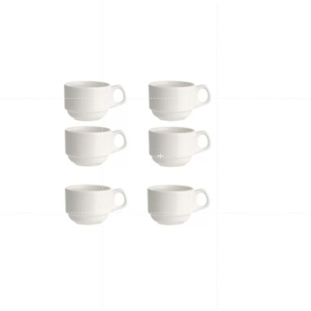 17 Xícara Sublimação 180ml Oxford Porcelana Empilhável Hotel - Não acompanha Pires