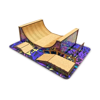 Pista Skate de Dedo Fingerboard Modelo 2 Mdf Madeira Adesivado
