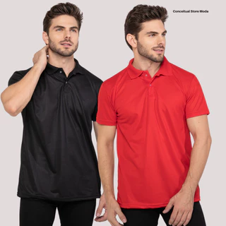 Kit 2 Camisa Gola Polo Masculina Original Gola Polo Masculino Malha Piquet Poliéster