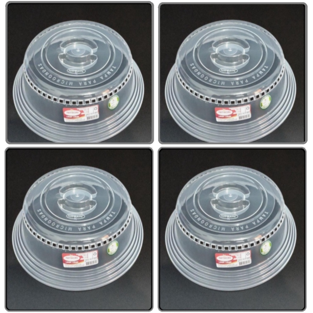 Jogo 4 Tampa para Microondas Protetora De Alimentos Plástico Resistente Cozinha Livre Bpa Free