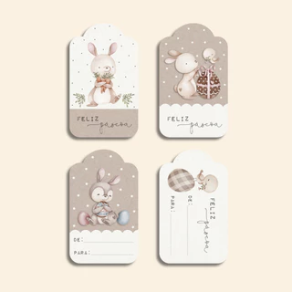 Tag Feliz Páscoa - Coelhinho De Para - 30/50/100 Unidades - Presente/Embalagens em Oferta na Shopee