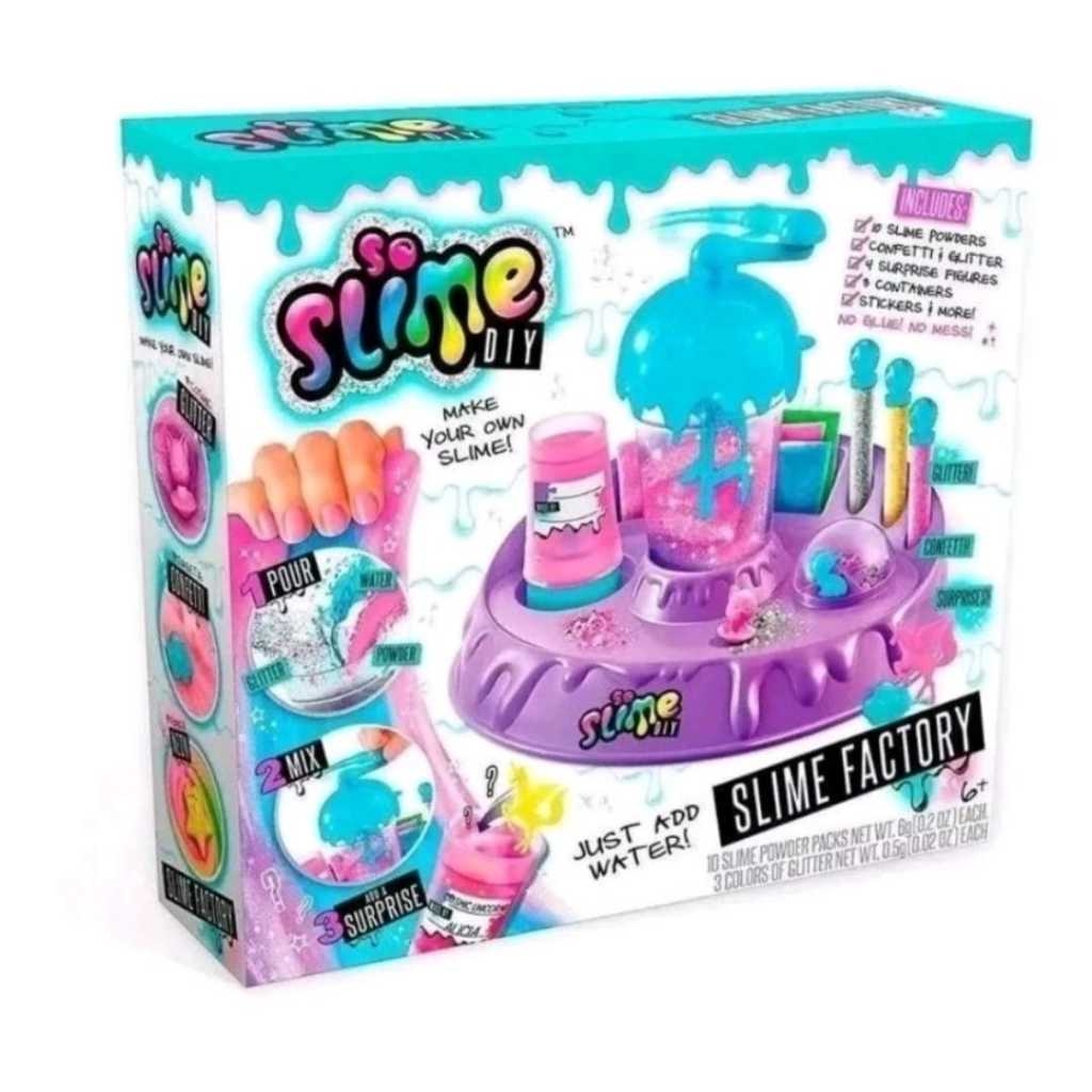 Fábrica De Slime Completo Colorido Para Brincar Com Acessórios Diversão Criança