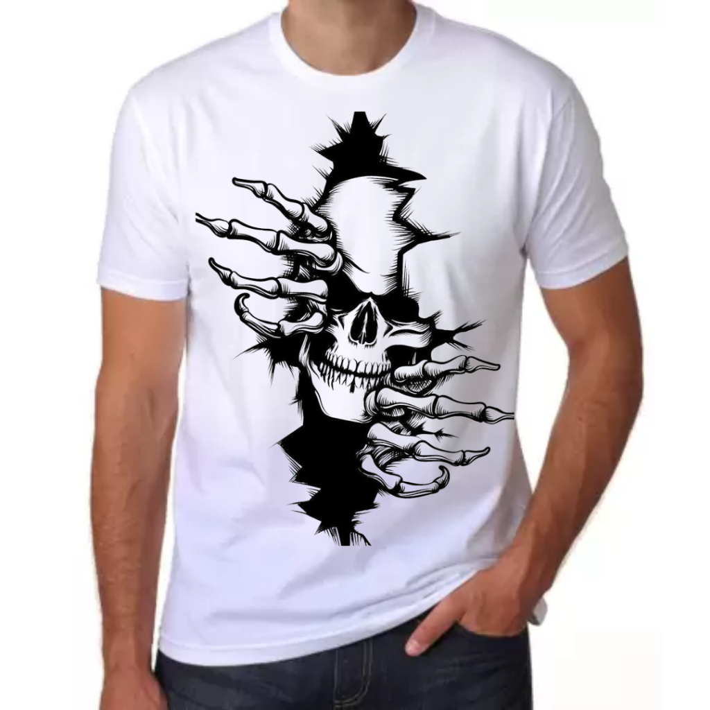 Camiseta Unissex Masculina Rock On And Roll Mão Hand Metal Music