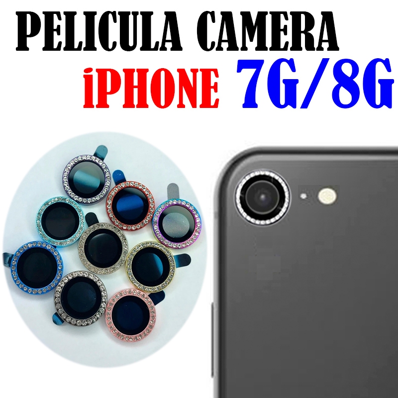 Películas Câmera Diamonte Para iPhone 7g/8g/SE Protetor Da Lente ...