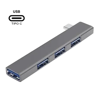 HUB USB Tipo C em aluminio discreto alta velocidade de transmissão de dado transforma uma porta USB tipo c em 4 portas USB