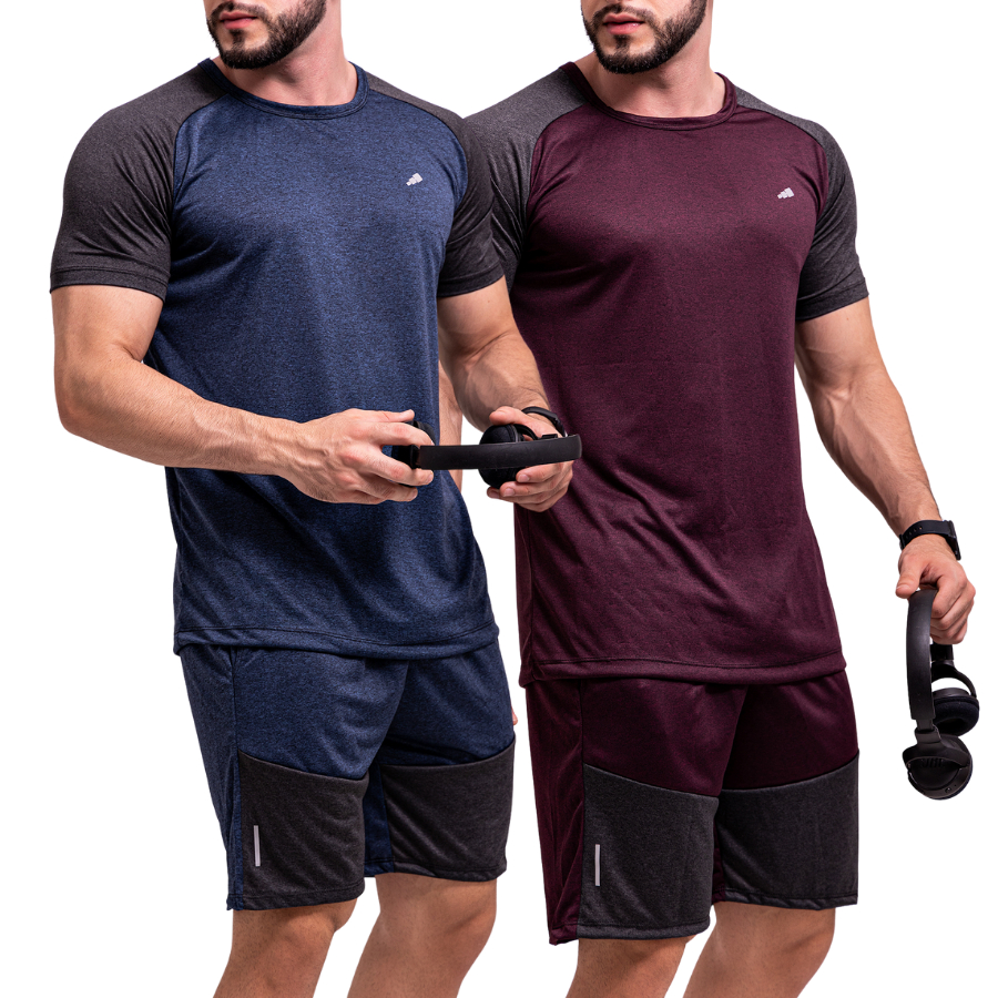 Kit 2 Conjunto Dry Fit Masculino Roupa de Academia Masculina Camiseta ...