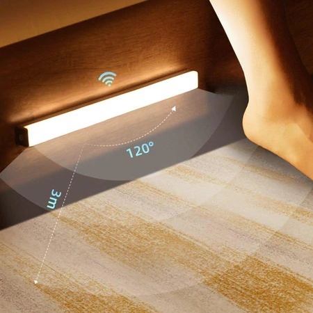 Luz noturna Led sem fio usb recarregável para armário de cozinha com sensor de movimento