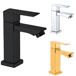 Torneira de Banheiro Lavabo cuba Dourado Preta Prata Luxo Metal Cromada Moderna 1/2 Cuba Fosco Inox Quadrada