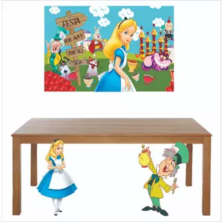 Kit Display Alice no País das Maravilhas 2 Chão + Painel 100 X 0,70 Cm