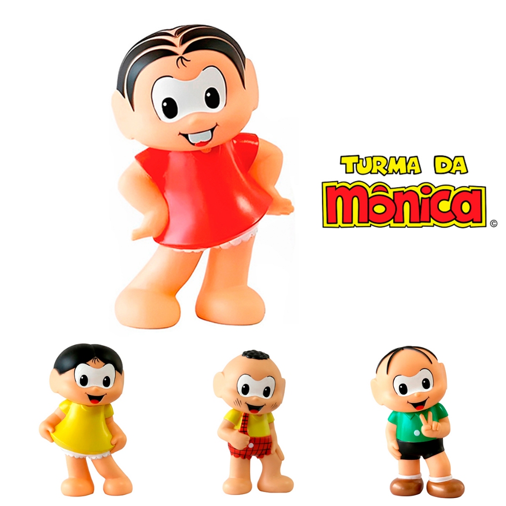 Boneca Turma Da Mônica Brinquedo Infantil Boneco Cebolinha Cascão ...