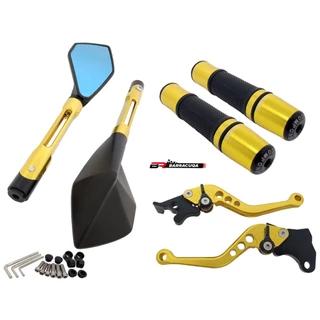 Kit Retrovisor esportivo estilo Tomok com Manete e Manopla com peso cb 300 cbx 250 nova twister Cb 300 F cg disco fan 160 titan 150 xre falcon bros Tornado disco Pop 100 110 Start 160
