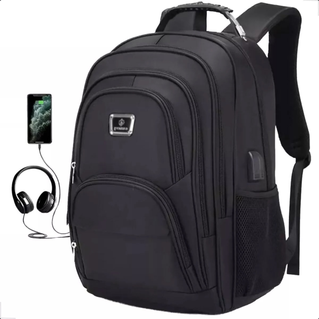 Mochila Masculina Resistente Para Faculdade Impermeável Grande Escola Reforçada Notebook Cabo de Aço Bolsa Executiva Escolar Adulto Feminina Espaçosa Trabalho Viagem