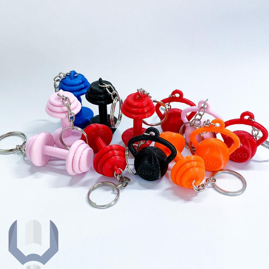 Halteres e Kettlebell Chaveiro de varias cores