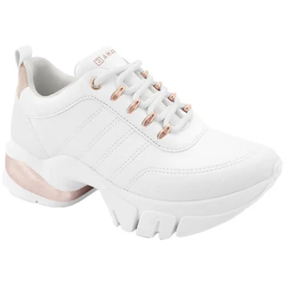 Tênis Ramarim Feminino Chunky Dad Sneaker Casual Plataforma Branco Rosa
