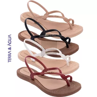 SANDALIA TERRA E ÁGUA ORIGINAL FEMININO CONFORTÁVEL DE DEDO DELICADA PROMOÇÃO LANÇAMENTO RASTEIRINHA CHINELO